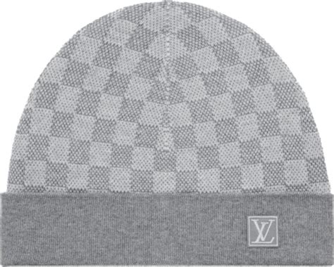 grey checkered louis vuitton beanie